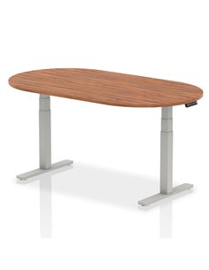 Dynamic Impulse 1800mm Boardroom Table Walnut Top Silver Height Adjustable Leg I003544