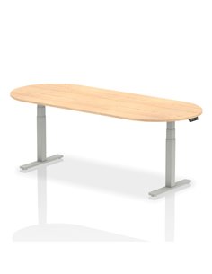 Dynamic Impulse 2400mm Boardroom Table Maple Top Silver Height Adjustable Leg I003547