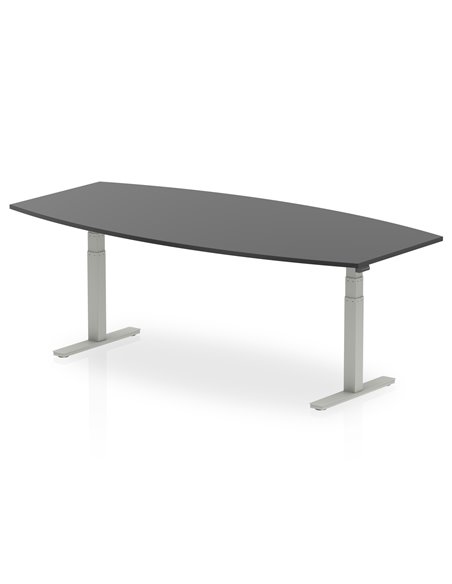 Dynamic High Gloss 2400mm Writable Boardroom Table Black Top Silver Height Adjustable Leg I003552 - pic 80199 | FastDaddyshop