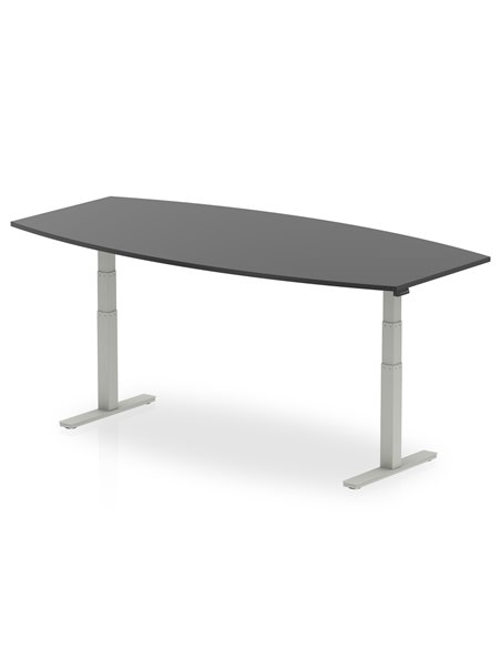 Dynamic High Gloss 2400mm Writable Boardroom Table Black Top Silver Height Adjustable Leg I003552 - pic 80200 | FastDaddyshop