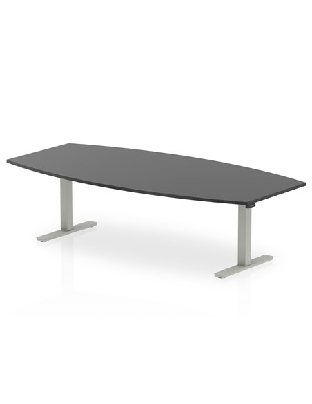 Dynamic High Gloss 2400mm Writable Boardroom Table Black Top Silver Height Adjustable Leg I003552 - pic 80201 | FastDaddyshop