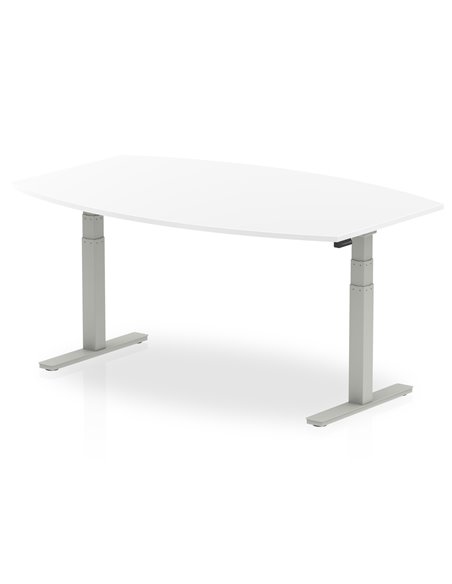 Dynamic High Gloss 1800mm Writable Boardroom Table White Top Silver Height Adjustable Leg I003553 - pic 80202 | FastDaddyshop