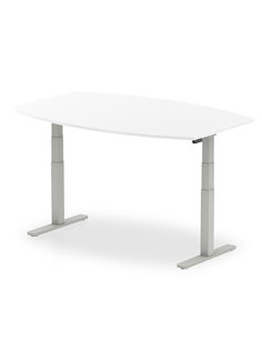 Dynamic High Gloss 1800mm Writable Boardroom Table White Top Silver Height Adjustable Leg I003553 2