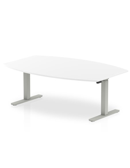 Dynamic High Gloss 1800mm Writable Boardroom Table White Top Silver Height Adjustable Leg I003553 - pic 80204 | FastDaddyshop