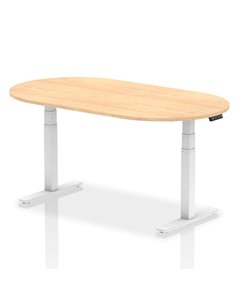 Dynamic Impulse 1800mm Boardroom Table Maple Top White Height Adjustable Leg I003556