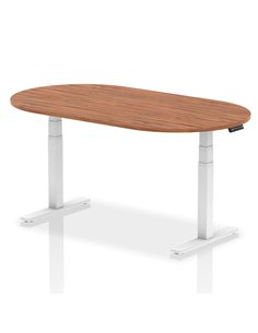 Dynamic Impulse 1800mm Boardroom Table Walnut Top White Height Adjustable Leg I003558