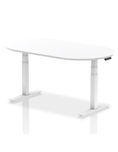 Dynamic Impulse 1800mm Boardroom Table White Top White Height Adjustable Leg I003559