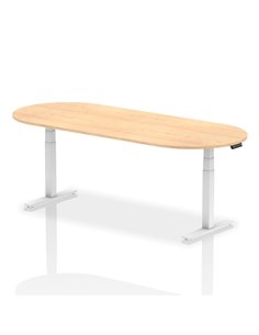Dynamic Impulse 2400mm Boardroom Table Maple Top White Height Adjustable Leg I003561