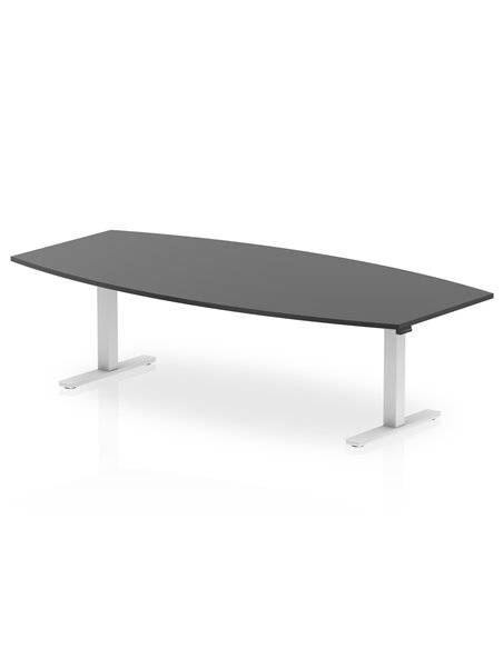 Dynamic High Gloss 2400mm Writable Boardroom Table Black Top White Height Adjustable Leg I003566 - pic 80221 | FastDaddyshop