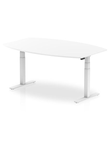 Dynamic High Gloss 1800mm Writable Boardroom Table White Top White Height Adjustable Leg I003567 - pic 80222 | FastDaddyshop