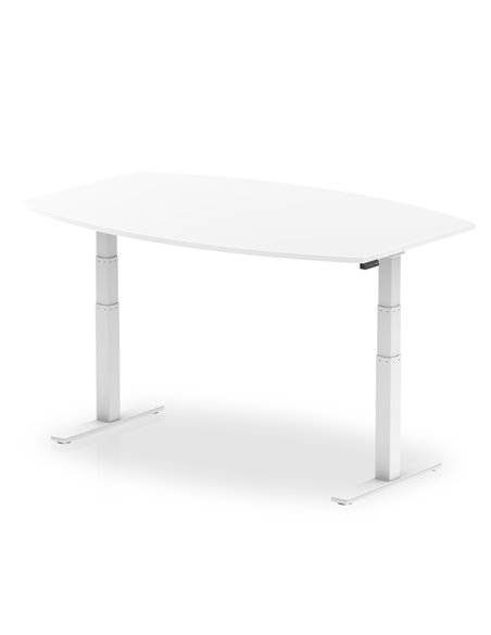 Dynamic High Gloss 1800mm Writable Boardroom Table White Top White Height Adjustable Leg I003567 - pic 80223 | FastDaddyshop