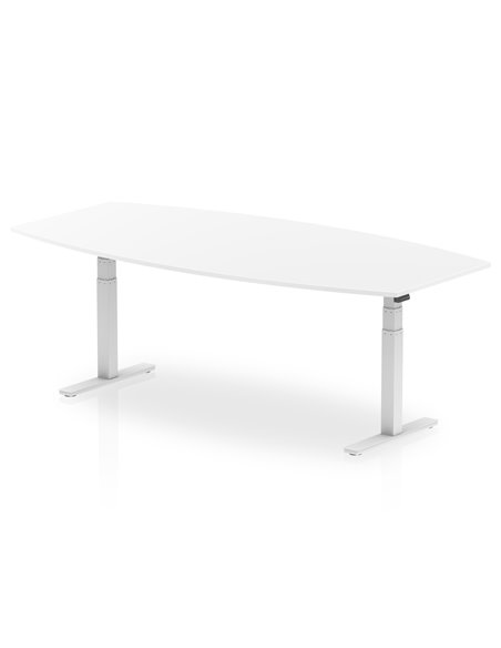 Dynamic High Gloss 2400mm Writable Boardroom Table White Top White Height Adjustable Leg I003568 - pic 80225 | FastDaddyshop
