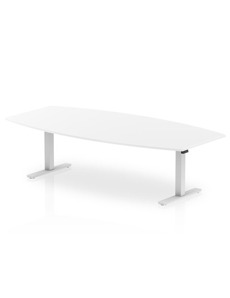 Dynamic High Gloss 2400mm Writable Boardroom Table White Top White Height Adjustable Leg I003568 - pic 80227 | FastDaddyshop