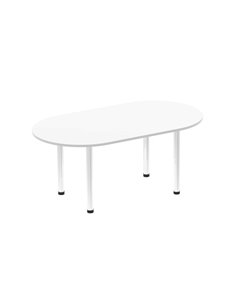 Dynamic Impulse 1800mm Boardroom Table White Top Chrome Post Leg I003719