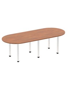 Dynamic Impulse 2400mm Boardroom Table Walnut Top Chrome Post Leg I003724