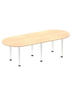 Dynamic Impulse 2400mm Boardroom Table Maple Top Chrome Post Leg I003726