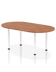 Dynamic Impulse 1800mm Boardroom Table Walnut Top White Post Leg I003742