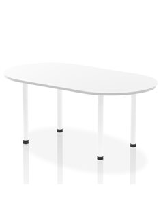 Dynamic Impulse 1800mm Boardroom Table White Top White Post Leg I003743