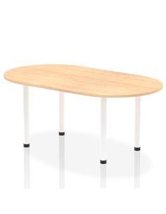 Dynamic Impulse 1800mm Boardroom Table Maple Top White Post Leg I003744