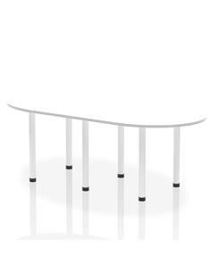 Dynamic Impulse 2400mm Boardroom Table White Top White Post Leg I003749