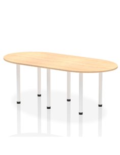 Dynamic Impulse 2400mm Boardroom Table Maple Top White Post Leg I003750