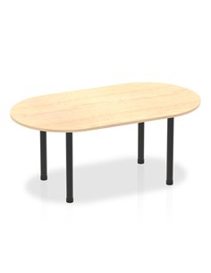Dynamic Impulse 1800mm Boardroom Table Maple Top Black Post Leg I004178