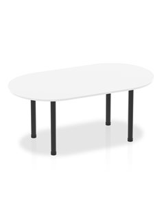 Dynamic Impulse 1800mm Boardroom Table White Top Black Post Leg I004180