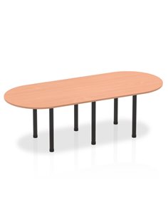 Dynamic Impulse 2400mm Boardroom Table Beech Top Black Post Leg I004182