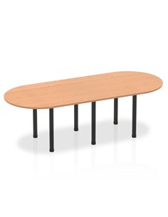 Dynamic Impulse 2400mm Boardroom Table Oak Top Black Post Leg I004185