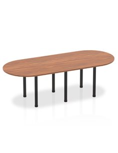 Dynamic Impulse 2400mm Boardroom Table Walnut Top Black Post Leg I004187