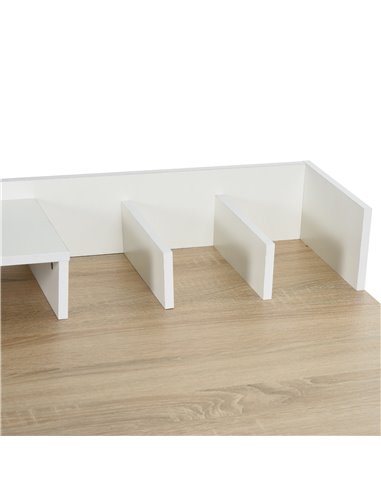 HOMCOM Modern Computer Desk Laptop Writing Table w/Hutch 1 Drawer workstation Home Office Furniture Oak Color and White