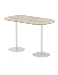 Dynamic Italia 1800mm Poseur Boardroom Table Grey Oak Top 1145mm High Leg ITL0189