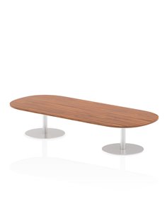 Dynamic Italia 2400mm Poseur Boardroom Table Walnut Top 475mm High Leg ITL0191