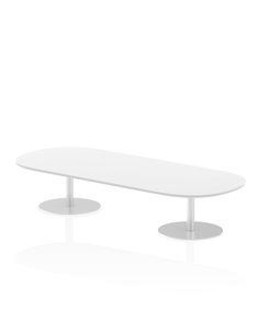 Dynamic Italia 2400mm Poseur Boardroom Table White Top 475mm High Leg ITL0192