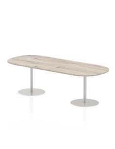 Dynamic Italia 2400mm Poseur Boardroom Table Grey Oak Top 720mm High Leg ITL0201