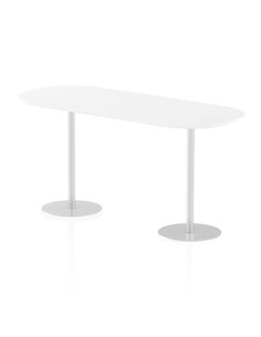 Dynamic Italia 2400mm Poseur Boardroom Table White Top 1145mm High Leg ITL0204