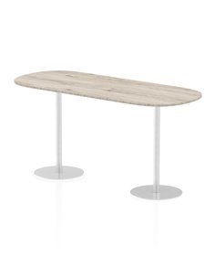Dynamic Italia 2400mm Poseur Boardroom Table Grey Oak Top 1145mm High Leg ITL0207