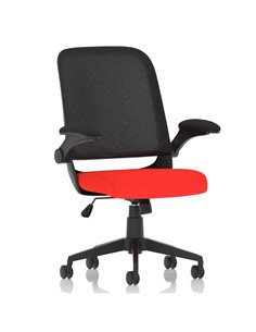 Dynamic Crew Task Operator Bespoke Fabric Seat Bergamot Cherry Mesh Office Chair With Folding Arms KCUP2016