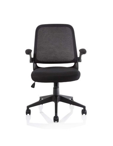 Dynamic Crew Task Operator Bespoke Fabric Seat Ginseng Chilli Mesh Office Chair With Folding Arms KCUP2017