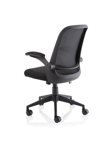 Dynamic Crew Task Operator Bespoke Fabric Seat Senna Yellow Mesh Office Chair With Folding Arms KCUP2020