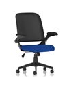 Dynamic Crew Task Operator Bespoke Fabric Seat Stevia Blue Mesh Office Chair With Folding Arms KCUP2021
