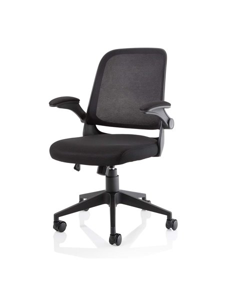 Dynamic Crew Task Operator Bespoke Fabric Seat Tabasco Orange Mesh Office Chair With Folding Arms KCUP2022 - pic 80372 | FastDaddyshop