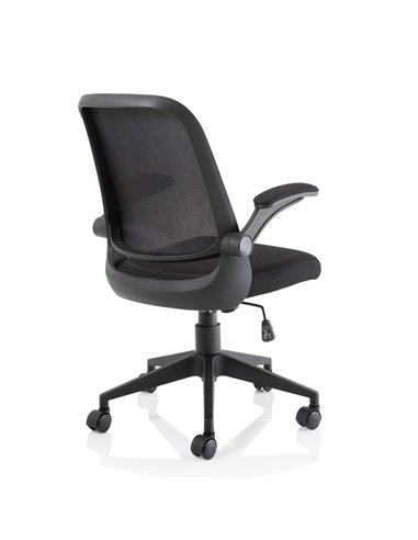 Dynamic Crew Task Operator Bespoke Fabric Seat Tabasco Orange Mesh Office Chair With Folding Arms KCUP2022