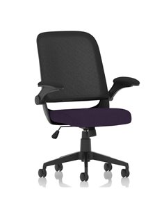 Dynamic Crew Task Operator Bespoke Fabric Seat Tansy Purple Mesh Office Chair With Folding Arms KCUP2023