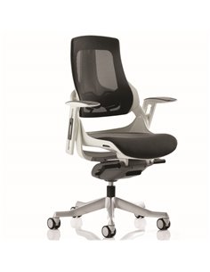Dynamic Zure Executive Office Chair White Shell Charcoal Mesh With Arms EX000111