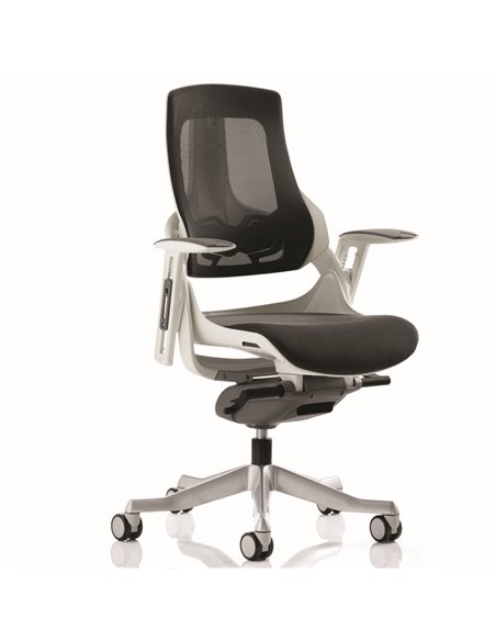 Dynamic Zure Executive Office Chair White Shell Charcoal Mesh With Arms EX000111 - pic 80394 | FastDaddyshop