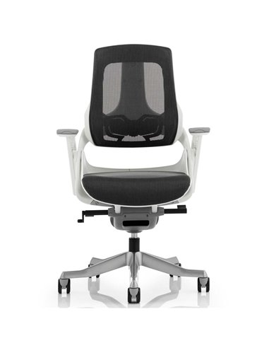Dynamic Zure Executive Office Chair White Shell Charcoal Mesh With Arms EX000111