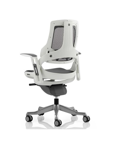 Dynamic Zure Executive Office Chair White Shell Charcoal Mesh With Arms EX000111