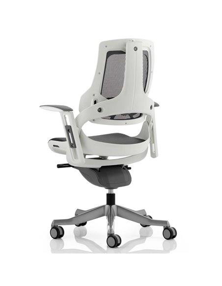 Dynamic Zure Executive Office Chair White Shell Charcoal Mesh With Arms EX000111 - pic 80396 | FastDaddyshop