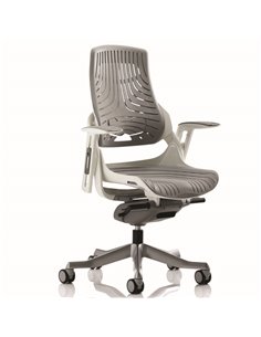 Dynamic Zure Executive Office Chair White Shell Elastomer Gel Grey With Arms EX000112